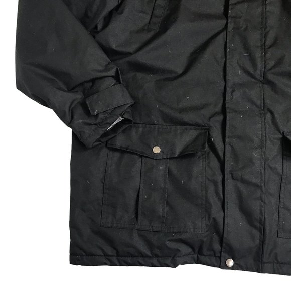 Atlas For Men Black Jacket Coat Sz Large Removable Hood Pockets Hockey Champions - Picture 3 of 12